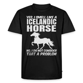 Cheval islandais - T-shirt Premium bio Homme - noir - Devant - Nico (187cm)