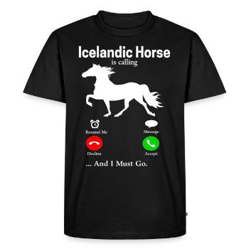 Cheval islandais - T-shirt Premium bio Homme - noir - Devant - Nico (187cm)