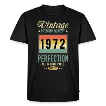 Anniversaire 1972 - T-shirt Premium bio Homme - noir - Devant - Nico (187cm)