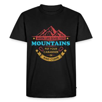 Rock climbing boulder climbing mountaineering gift - Men's Premium Organic T-Shirt - black - Front - Nico (187cm)