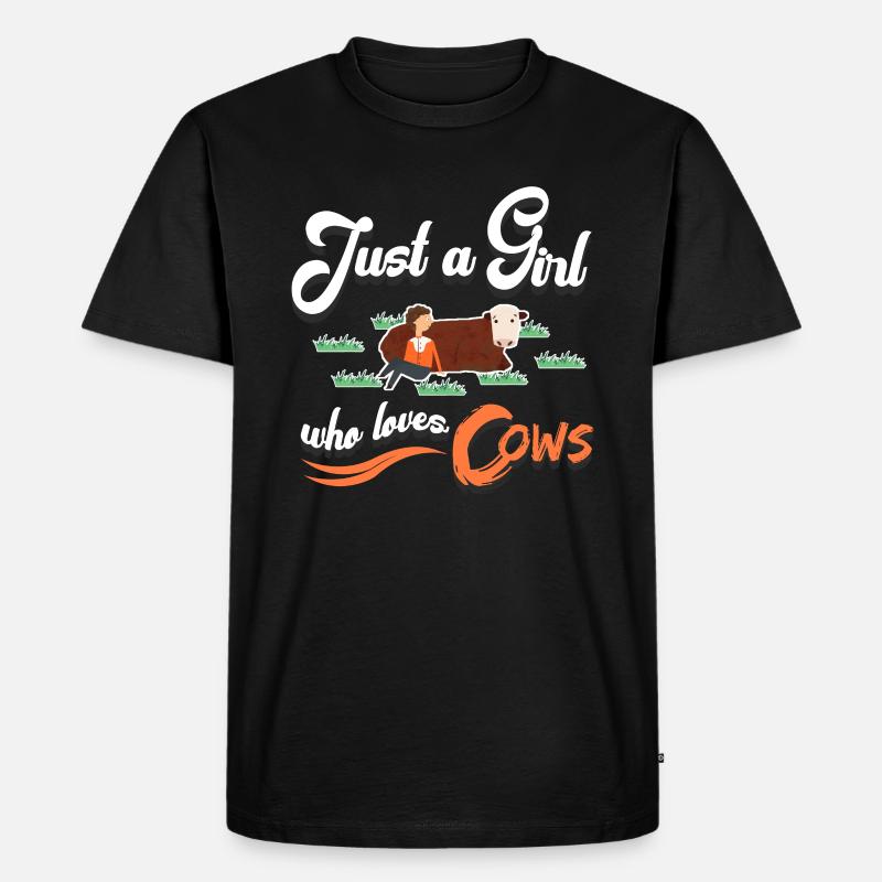 Kuh - Männer Premium Bio T-Shirt - Schwarz