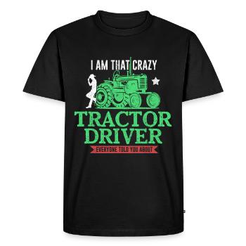 Tractor farmer - Men's Premium Organic T-Shirt - black - Front - Nico (187cm)