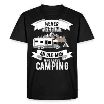 campeur - T-shirt Premium bio Homme - noir - Devant - Nico (187cm)