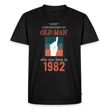 Birthday 1982 - Men's Premium Organic T-Shirt - black - Front - Nico (187cm)