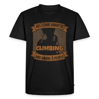 Rock climbing boulder climbing mountaineering gift - Men's Premium Organic T-Shirt - black - Front - Nico (187cm)