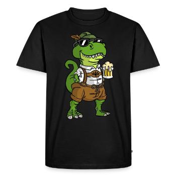 Dinosaurs drink beer T-Rex - Men's Premium Organic T-Shirt - black - Front - Nico (187cm)