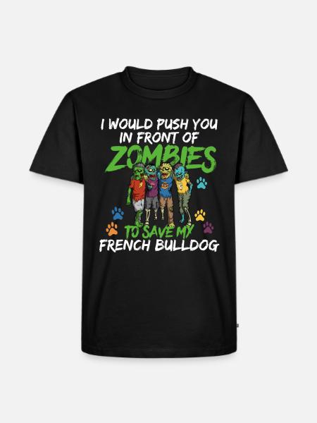 Gåva Bulldog Halloween Fransk Bulldog - Ekologisk premium-T-shirt herr - svart