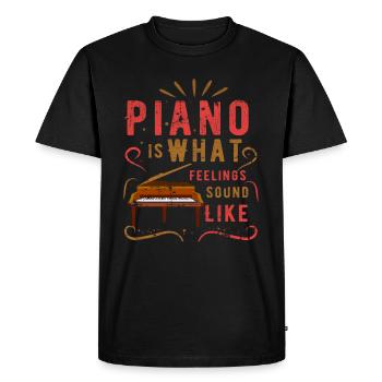 Cadeau de musique de piano piano - T-shirt Premium bio Homme - noir - Devant - Nico (187cm)
