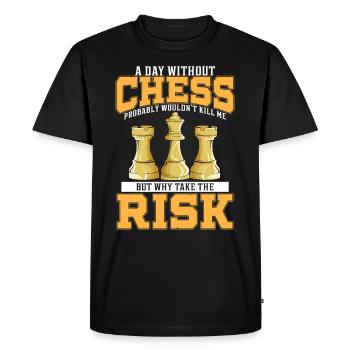 Chess chess board game Chess - Men's Premium Organic T-Shirt - black - Front - Nico (187cm)
