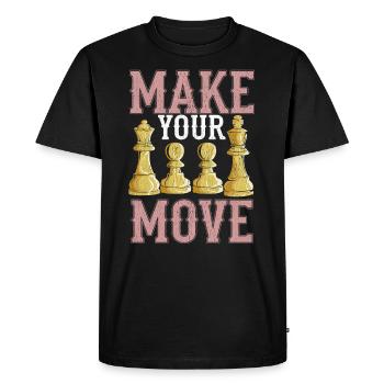 Chess Checkmate Board Game Chess Gift King - Men's Premium Organic T-Shirt - black - Front - Nico (187cm)