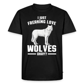 wolf - Men's Premium Organic T-Shirt - black - Front - Nico (187cm)