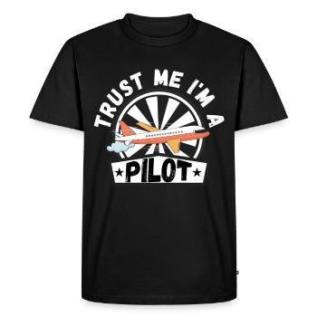 pilot - Men's Premium Organic T-Shirt - black - Front - Nico (187cm)