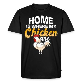 poulet - T-shirt Premium bio Homme - noir - Devant - Nico (187cm)