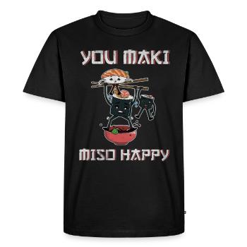 Sushi japon cuisine asiatique nourriture riz cadeau - T-shirt Premium bio Homme - noir - Devant - Nico (187cm)