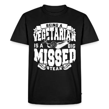Butcher Meat Butcher Sausage Gift - Men's Premium Organic T-Shirt - black - Front - Nico (187cm)