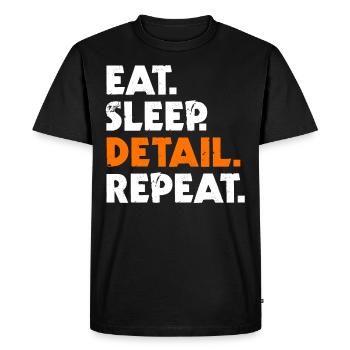 Eat Sleep Detail Répéter Detailer Detailing - T-shirt Premium bio Homme - noir - Devant - Nico (187cm)