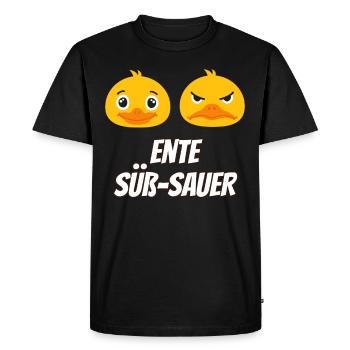 Ente Süß-Sauer Enten Geschenk - Männer Premium Bio T-Shirt - Schwarz - Vorne - Nico (187cm)