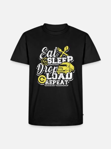 LKW - Männer Premium Bio T-Shirt - Schwarz