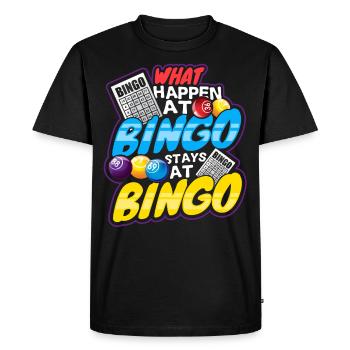 bingo - Men's Premium Organic T-Shirt - black - Front - Nico (187cm)