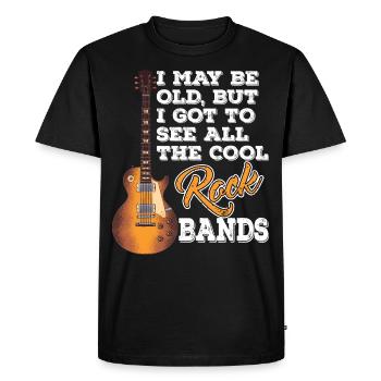 Je peux être vieux mais je vois tous les groupes de rock cool - T-shirt Premium bio Homme - noir - Devant - Nico (187cm)