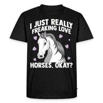 Riding horse lovers dressage riding gallop saddle - Men's Premium Organic T-Shirt - black - Front - Nico (187cm)
