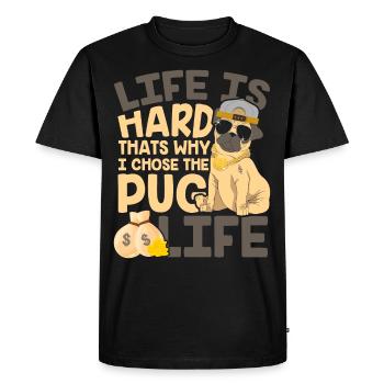 Carlin vie carlin chien carlin teckel de race mixte - T-shirt Premium bio Homme - noir - Devant - Nico (187cm)