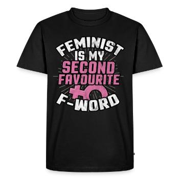 féminisme - T-shirt Premium bio Homme - noir - Devant - Nico (187cm)