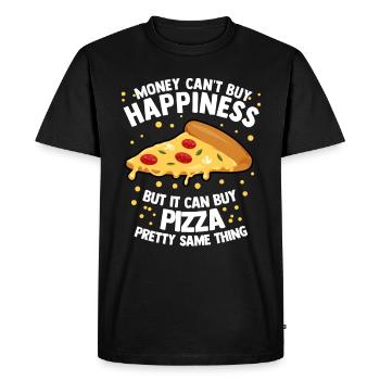 Pizzeria Pizza Margarita Fromage Fast Food Bistro - T-shirt Premium bio Homme - noir - Devant - Nico (187cm)