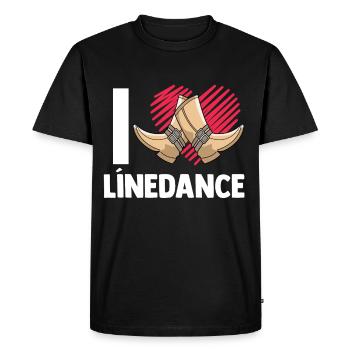 Linedance musique country western danse sport - T-shirt Premium bio Homme - noir - Devant - Nico (187cm)