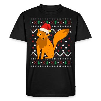 Fox laid Noël - T-shirt Premium bio Homme - noir - Devant - Nico (187cm)