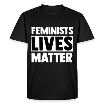féminisme - T-shirt Premium bio Homme - noir - Devant - Nico (187cm)