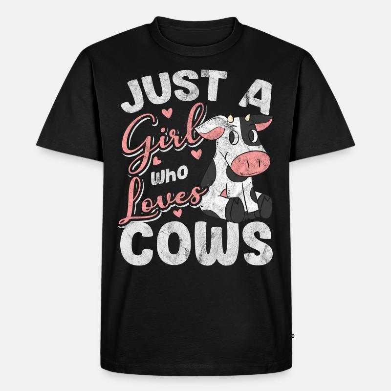 Kuh - Männer Premium Bio T-Shirt - Schwarz