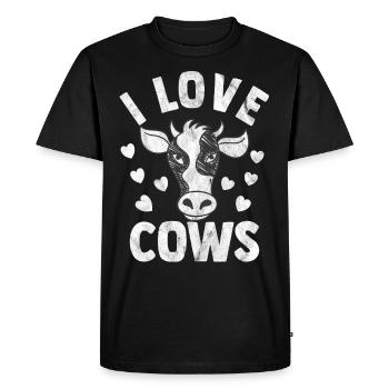 Cow Cow Cow Dairy Cow Farmer Cow Calf Udder - Men's Premium Organic T-Shirt - black - Front - Nico (187cm)
