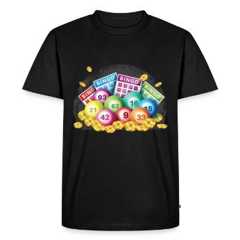 bingo - Men's Premium Organic T-Shirt - black - Front - Nico (187cm)