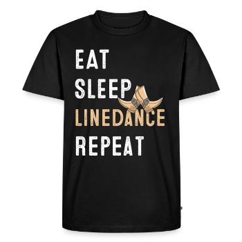 Linedance musique country western danse sport - T-shirt Premium bio Homme - noir - Devant - Nico (187cm)