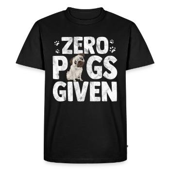 Carlin Confiant Pug Chien Pugs Chiot Race Mixte - T-shirt Premium bio Homme - noir - Devant - Nico (187cm)