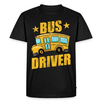 bus - Men's Premium Organic T-Shirt - black - Front - Nico (187cm)