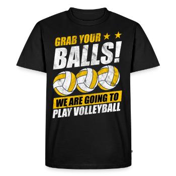 volley- - T-shirt Premium bio Homme - noir - Devant - Nico (187cm)