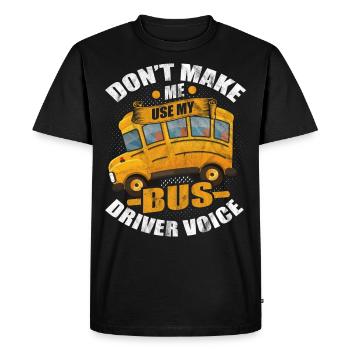 bus - Men's Premium Organic T-Shirt - black - Front - Nico (187cm)