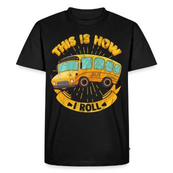 bus - Men's Premium Organic T-Shirt - black - Front - Nico (187cm)