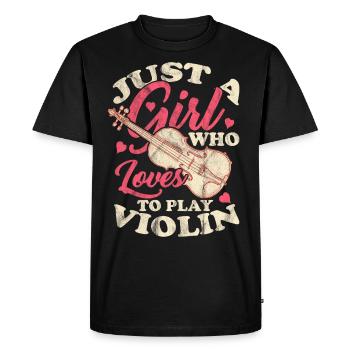 Violon violon orchestre instrument de musique fille - T-shirt Premium bio Homme - noir - Devant - Nico (187cm)