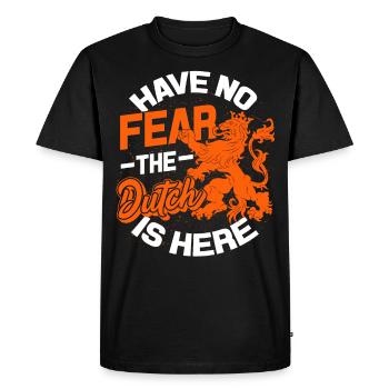 Pays-Bas Oranje Amsterdam drapeau néerlandais Hollande - T-shirt Premium bio Homme - noir - Devant - Nico (187cm)