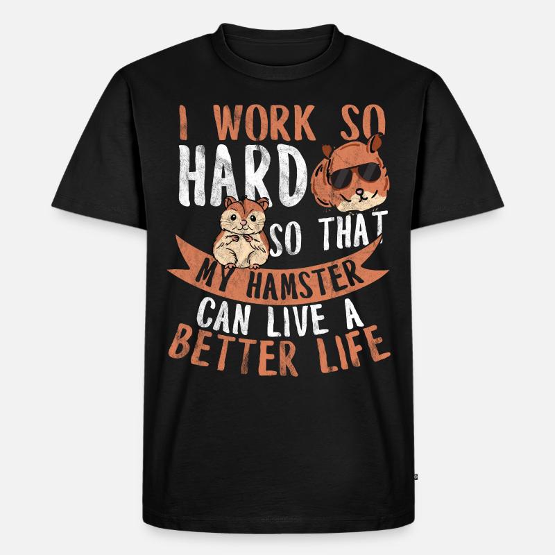 Hamster - Männer Premium Bio T-Shirt - Schwarz