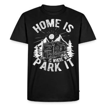 Feu de camp pour les tentes de caravane - T-shirt Premium bio Homme - noir - Devant - Nico (187cm)