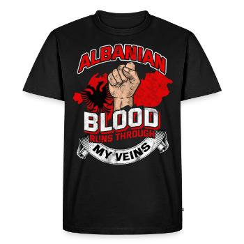 Albanie - T-shirt Premium bio Homme - noir - Devant - Nico (187cm)