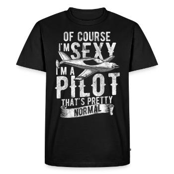 Pilot plane glider helicopter cockpit - Men's Premium Organic T-Shirt - black - Front - Nico (187cm)