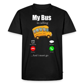 Bus driver omnibus school bus public transport autobus gift - Men's Premium Organic T-Shirt - black - Front - Nico (187cm)