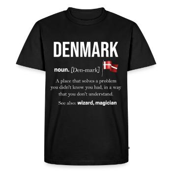 Denmark - Men's Premium Organic T-Shirt - black - Front - Nico (187cm)