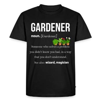 gardener - Men's Premium Organic T-Shirt - black - Front - Nico (187cm)
