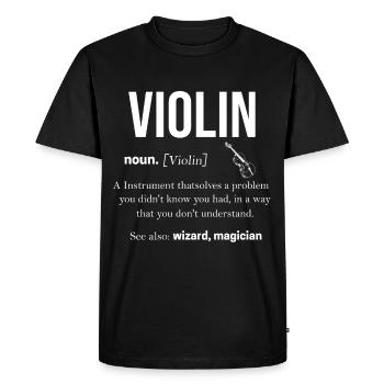 violin - Men's Premium Organic T-Shirt - black - Front - Nico (187cm)